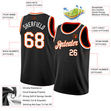 Laden Sie das Bild in den Galerie-Viewer, Custom Black White-Orange Authentic Basketball Jersey
