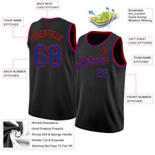 Laden Sie das Bild in den Galerie-Viewer, Custom Black Royal-Red Authentic Basketball Jersey
