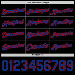 Custom Black Royal-Red Authentic Basketball Jersey
