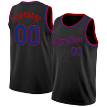 Laden Sie das Bild in den Galerie-Viewer, Custom Black Royal-Red Authentic Basketball Jersey
