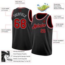 Laden Sie das Bild in den Galerie-Viewer, Custom Black Red-Gray Authentic Basketball Jersey
