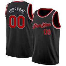 Laden Sie das Bild in den Galerie-Viewer, Custom Black Red-Gray Authentic Basketball Jersey
