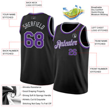 Laden Sie das Bild in den Galerie-Viewer, Custom Black Purple-Gray Authentic Basketball Jersey
