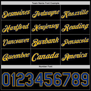 Custom Black Royal-Gold Authentic Basketball Jersey
