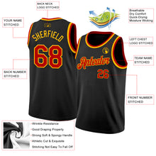 Laden Sie das Bild in den Galerie-Viewer, Custom Black Red-Gold Authentic Basketball Jersey
