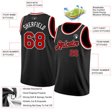 Laden Sie das Bild in den Galerie-Viewer, Custom Black Red-White Authentic Basketball Jersey
