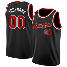 Laden Sie das Bild in den Galerie-Viewer, Custom Black Red-White Authentic Basketball Jersey
