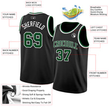 Load image into Gallery viewer, Custom Black Green-White Authentic Basketball Jersey
