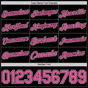 Custom Black Pink-White Authentic Basketball Jersey