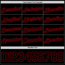 Load image into Gallery viewer, Custom Black Red Authentic Basketball Jersey
