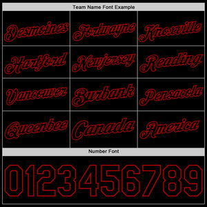 Custom Black Red Authentic Basketball Jersey