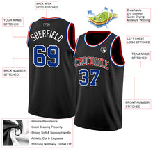 Load image into Gallery viewer, Custom Black Royal White-Red Authentic Basketball Jersey
