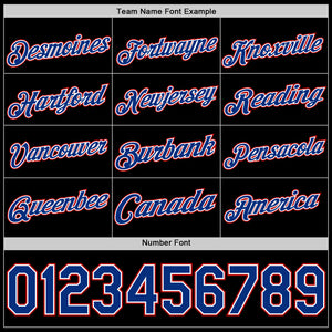 Custom Black Royal White-Red Authentic Basketball Jersey