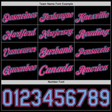 Load image into Gallery viewer, Custom Black Light Blue-Pink Authentic Basketball Jersey
