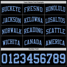 Load image into Gallery viewer, Custom Black Light Blue Authentic Basketball Jersey
