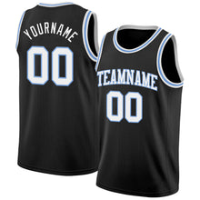 Load image into Gallery viewer, Custom Black White-Light Blue Authentic Basketball Jersey

