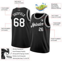 Load image into Gallery viewer, Custom Black White Authentic Basketball Jersey
