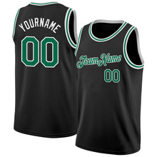 Load image into Gallery viewer, Custom Black Kelly Green-White Authentic Basketball Jersey
