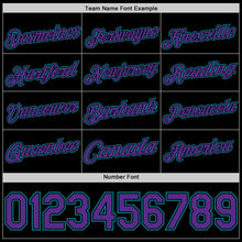 Load image into Gallery viewer, Custom Black Purple-Teal Authentic Basketball Jersey
