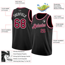 Load image into Gallery viewer, Custom Black Maroon-White Authentic Basketball Jersey
