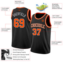 Load image into Gallery viewer, Custom Black Orange-Gray Authentic Basketball Jersey
