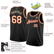 Load image into Gallery viewer, Custom Black Cream-Red Authentic Basketball Jersey
