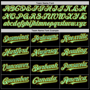 Custom Black Pea Green-Yellow Authentic Baseball Jersey