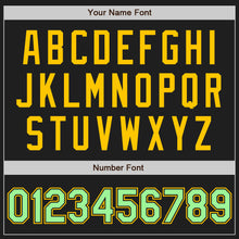 Load image into Gallery viewer, Custom Black Pea Green-Yellow Authentic Baseball Jersey
