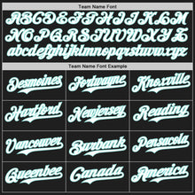 Load image into Gallery viewer, Custom Black White-Ice Blue Authentic Baseball Jersey

