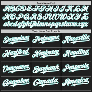 Custom Black White-Ice Blue Authentic Baseball Jersey