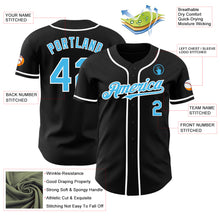 Load image into Gallery viewer, Custom Black Sky Blue-White Authentic Baseball Jersey
