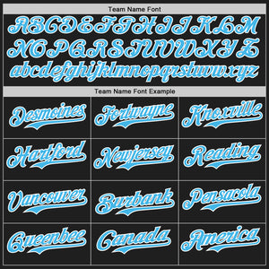 Custom Black Sky Blue-White Authentic Baseball Jersey