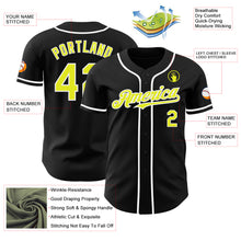 Load image into Gallery viewer, Custom Black Neon Yellow-White Authentic Baseball Jersey
