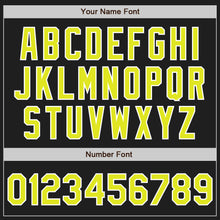 Load image into Gallery viewer, Custom Black Neon Yellow-White Authentic Baseball Jersey
