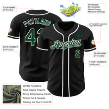 Load image into Gallery viewer, Custom Black Green-White Authentic Baseball Jersey
