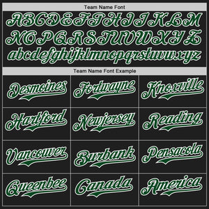 Custom Black Green-White Authentic Baseball Jersey