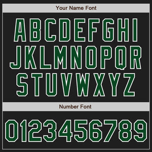 Custom Black Green-White Authentic Baseball Jersey