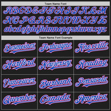Load image into Gallery viewer, Custom Black Deep Pink Thunder Blue-White Authentic Baseball Jersey
