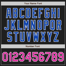 Load image into Gallery viewer, Custom Black Deep Pink Thunder Blue-White Authentic Baseball Jersey

