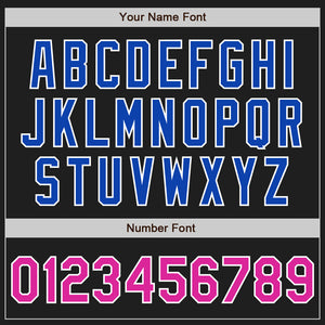 Custom Black Deep Pink Thunder Blue-White Authentic Baseball Jersey