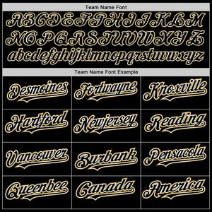 Custom Black White-Old Gold Authentic Baseball Jersey