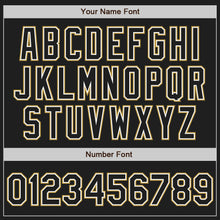 Load image into Gallery viewer, Custom Black White-Old Gold Authentic Baseball Jersey
