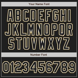 Custom Black White-Old Gold Authentic Baseball Jersey