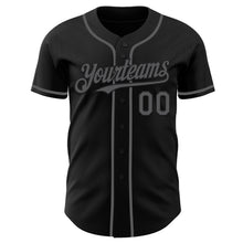 Load image into Gallery viewer, Custom Black Steel Gray Authentic Baseball Jersey
