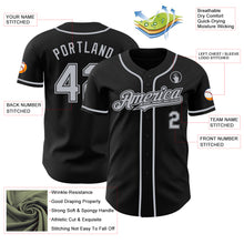 Load image into Gallery viewer, Custom Black Gray Authentic Baseball Jersey

