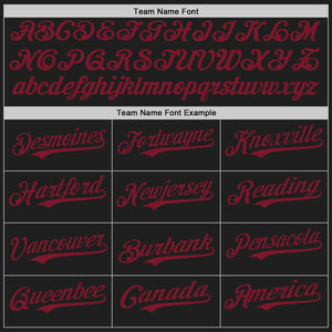 Custom Black Crimson Authentic Baseball Jersey