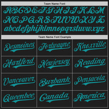 Laden Sie das Bild in den Galerie-Viewer, Custom Black Teal Authentic Baseball Jersey
