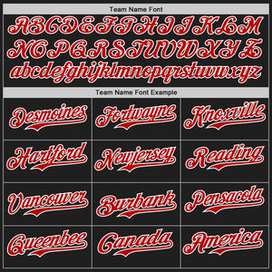 Custom Black Red-White Authentic Baseball Jersey