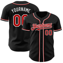 Загрузить изображение в средство просмотра галереи, Custom Black Red-White Authentic Baseball Jersey
