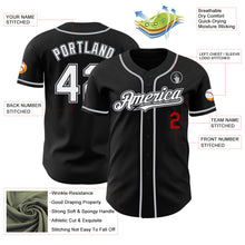 Load image into Gallery viewer, Custom Black White Gray-Red Authentic Baseball Jersey
